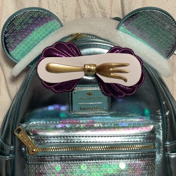 Loungefly Disney cruise line Ariel sequin small/mini backpack - Picture 2 of 4